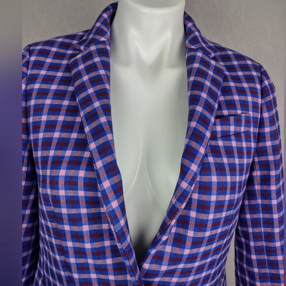 J. Crew Regent Blazer in Mott Plaid Royal Petunia Size 4 purple, red blue pink - Picture 9 of 15